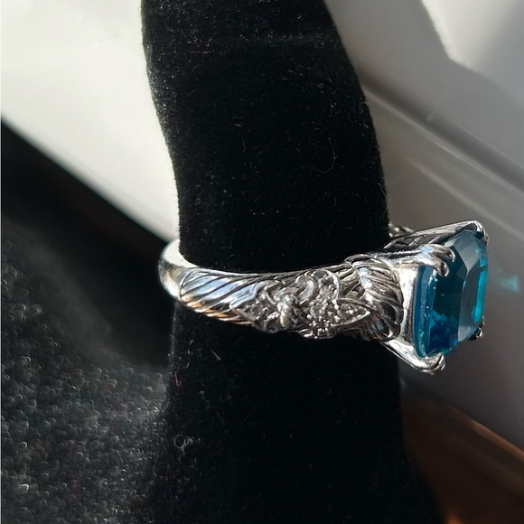 Judith Ripka Sterling silver blue topaz ring - Picture 6 of 8